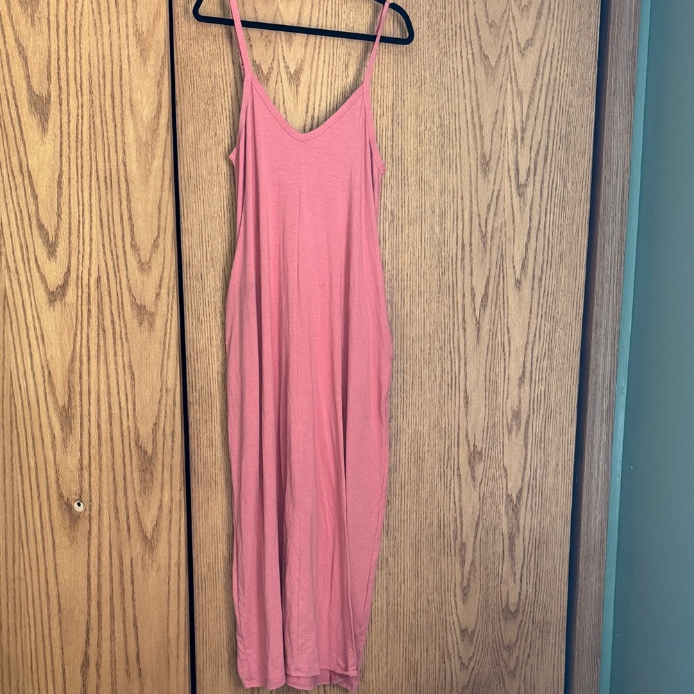 Zenana Outfitters Pink Slip Maxi Dress